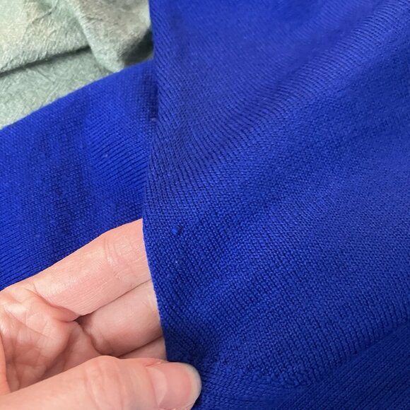 Vintage Olsen Wool Sweater Womens Royal Blue Knit EU 40 Made in Italy Career - Picture 9 of 9